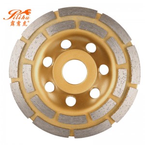 Wholesale China 7 Inch Wet Tile Saw Blade Factories Pricelist –  High Frequency Double Row Segmented Diamond Grinding Wheel  – Xinsheng