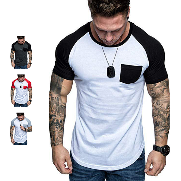 Explosive Pocket round neck raglan sleeve men’s short-sleeved T-shirt PT-ND013 Featured Image