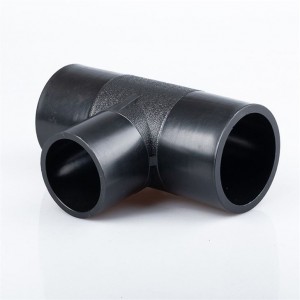 Plastic black pe hdpe pipe equal tee fitting fo...