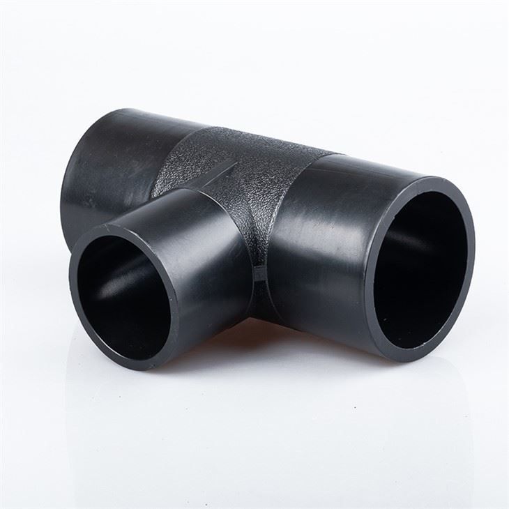 Plastic black pe hdpe pipe equal tee fitting for water supply
