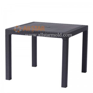 Plastikowe formy stołowe Produkcja OEM, plastikowy stół imitujący rattan