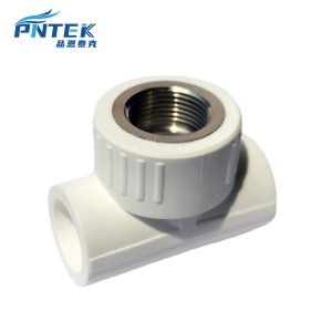 PNTEK Milk White Color PPR Brass Insert Female Tee