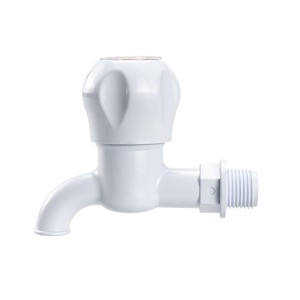 Kitchen Outdoor Faucet Deck Mounted Basin PVC Plastic Bib Cock Faucet With Round Hadle