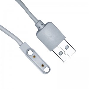 2 pin White Magnetic USB Charging Cable