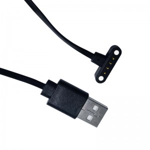 4 pin Pogo Pin Black Magnetic Charging Data USB Charger Cable