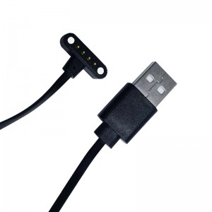 4 pin Pogo Pin Black Magnetic Charging Data USB Charger Cable
