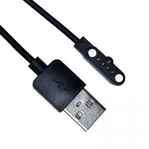 5 pin Pogo Pin Black Magnetic Charging Data USB C Charger Cable