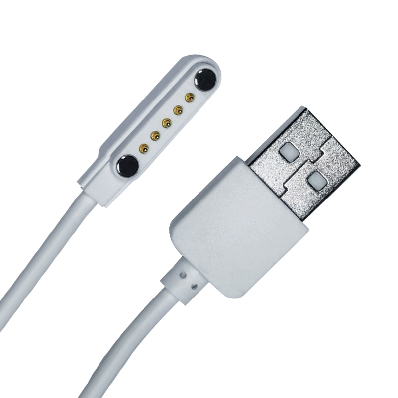 6 pin Pogo Pin White Magnetic Charging Data USB C Charger Cable Type C Featured Image