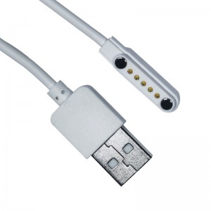 6 pin Pogo Pin White Magnetic Charging Data USB C Charger Cable Type C