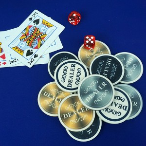 Free design and samples ceramic poker dealer button 48.5mm*5.5mm of 26g