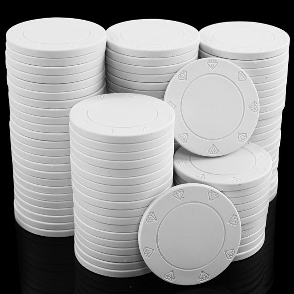 Factory direct supply ceramic poker chips engrave diamond 39mm white blank