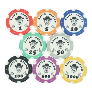 Kaile custom design 39mm ceramic poker chips 10g magician design