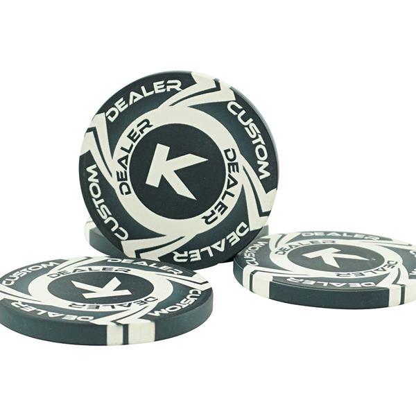 casnio accessaries 48.5mm K design black ceramic poker dealer 26g button round chips