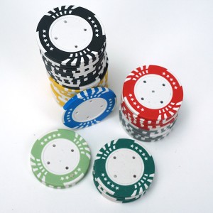 Factory 14g blank clay poker chips five stars 40mm 11 colors with iron core have no sticks