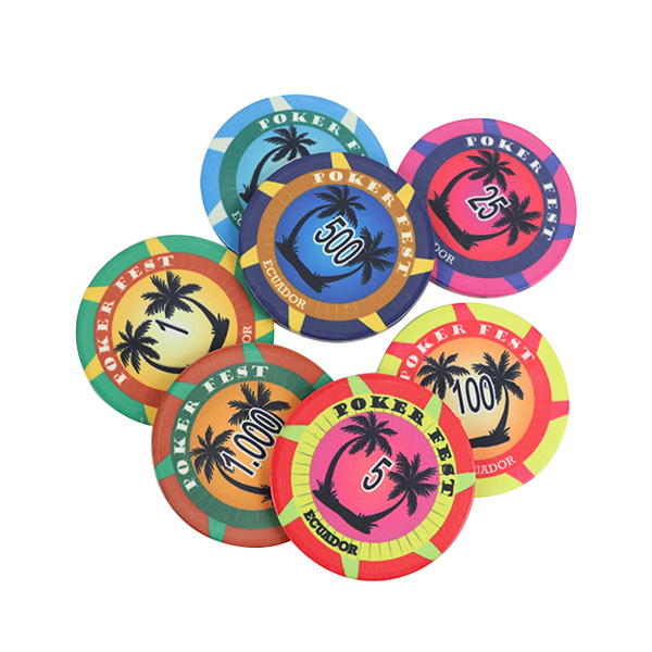 Coconut tree poker chips with costume cermamic poker chips 12g