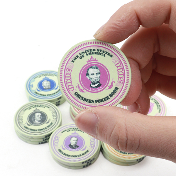 custom 39/43mm ceramic poker chips president dollar design customizable