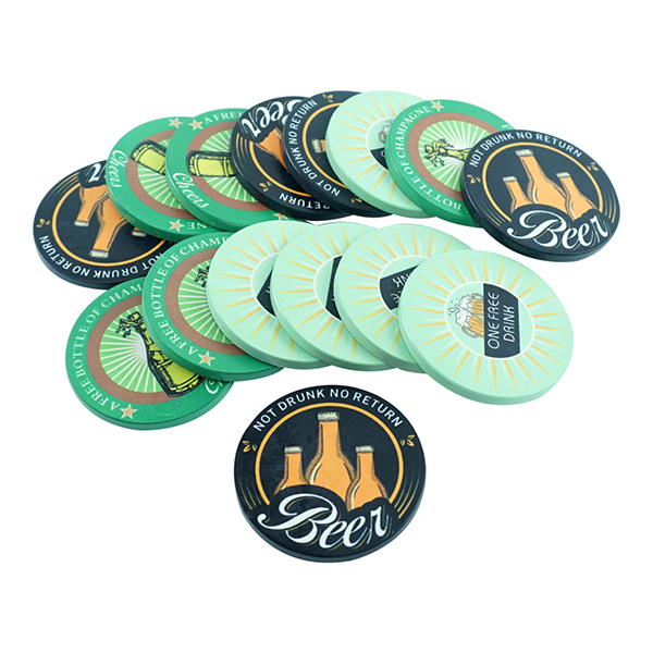 Professional 39mm drinking ceramic poker chips 10g with custom logo design