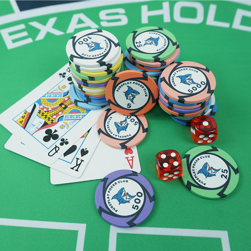 Casino grade ceramic poker chips 10g shark design free sample