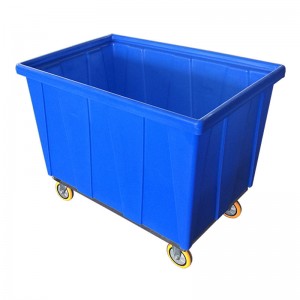 Chinese wholesale high quality plastic linen laundry trolley with four of 6 inch strong casters, two fixed and two swivel