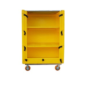 China Manufacturer Plastic Laundry Trolley Truck Container for Laundry Center Hospital