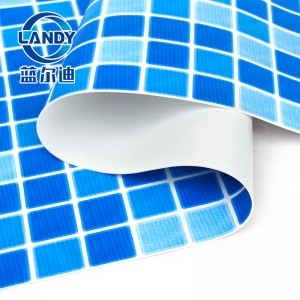 Landy Slimline Blue Mosaic Overlap Pool Liner