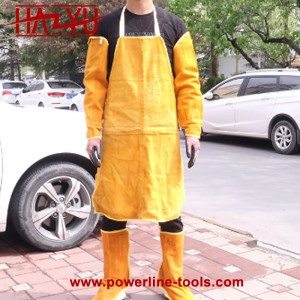 Yellow Cowhide Welding Apron for Gas Welding