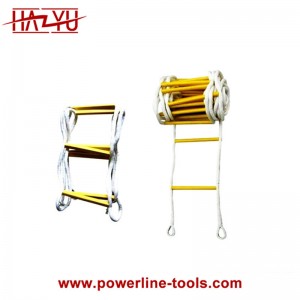 Yellow Soft Nylon Rope Ladder Insulated ladder