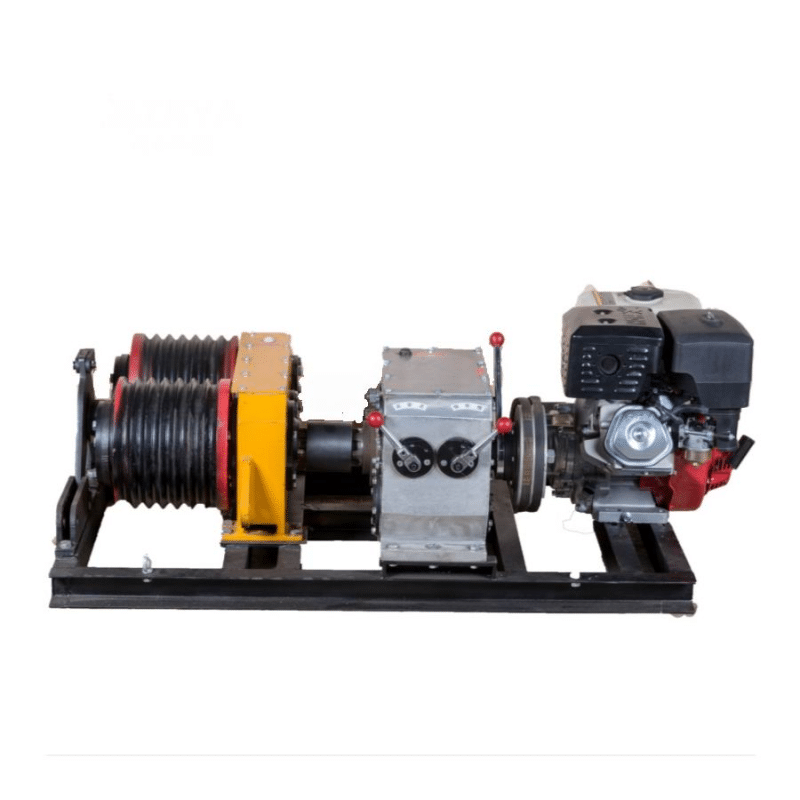 Diesel Engine Gasoline Powered Winch Cable Double Drum Winch