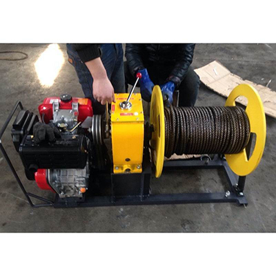 Belt Drive Winch Diesel Engine Gasoline Wire Rope Drum Equipped With Steel Wire Rope Pulling Winch
