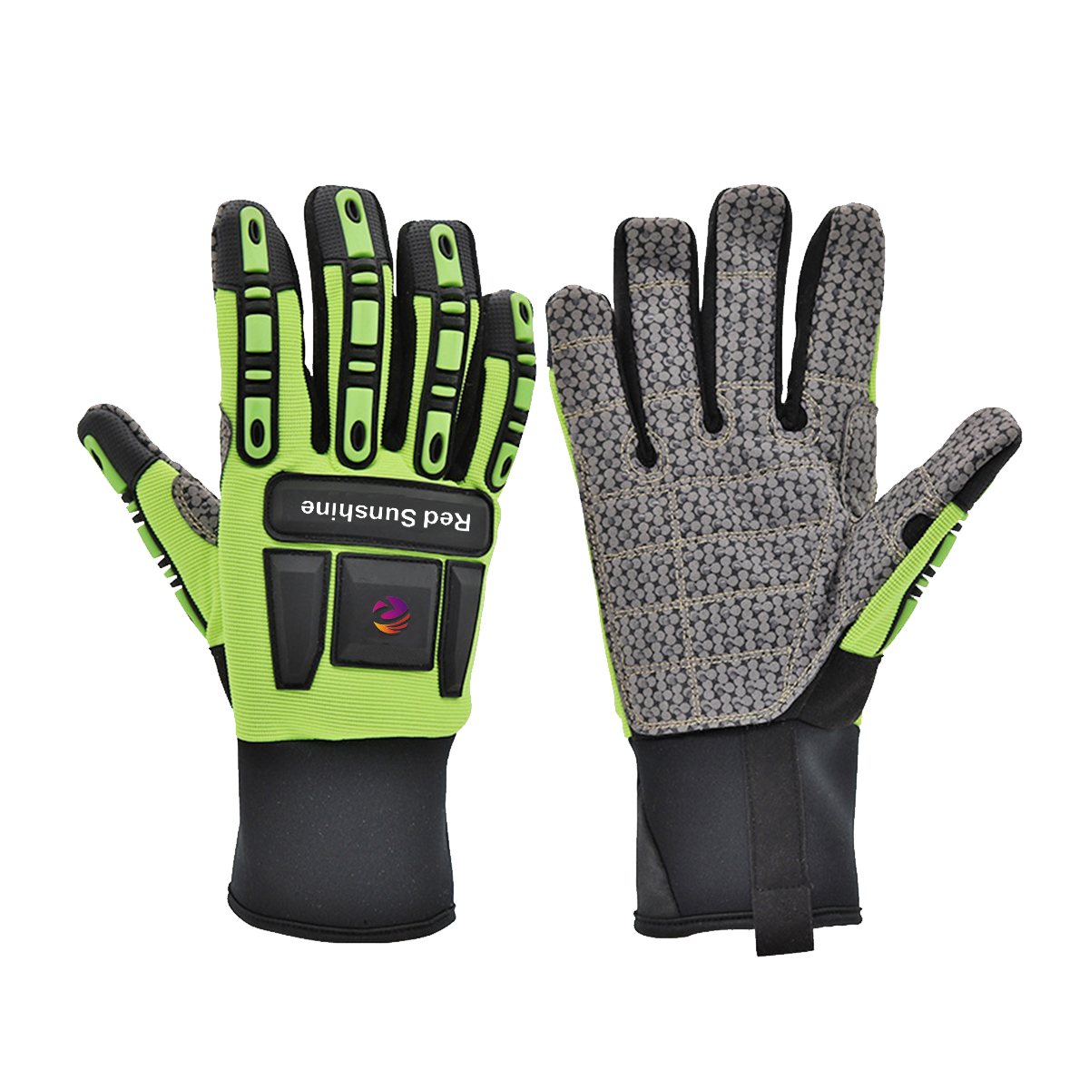High quality Silicone Coated Palm Impact resistant Gloves TPR Work Mechanic Safety Gloves oil and gas gloves