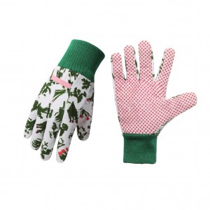 Cheap Price Pvc Dotted Cotton Fabric Gardening Work Gloves For Women