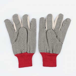 Red & White PVC Dotted Drill Gloves Wrist Work Gloves Hand Protection Knitted Gloves Cotton & Poly Cotton Fabric all Sizes
