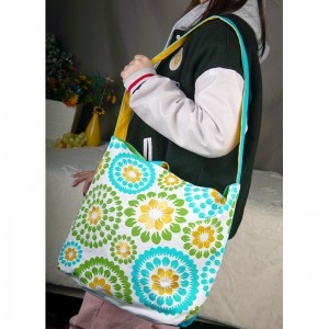Flower Colorful Women Girls Canvas Tote Bag