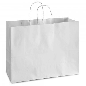 Custom Printed White Recycled Kraft Paper Bag