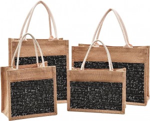 Foldable Jute Linen Shopping Tote Bag