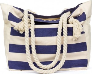 Wholesale Stripe Cotton Beach Bag