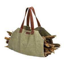 Wood Carrying Bag for Barbecue Army Green