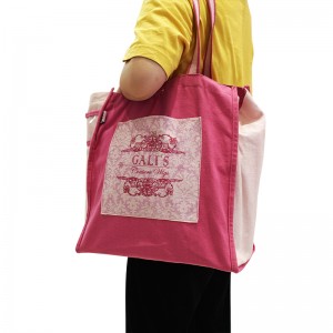 Reusable Wholesale Recycle Pink Color Canvas Cotton Bag