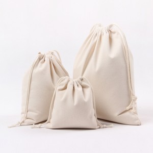 Custom Logo Cotton Drawstring Bag
