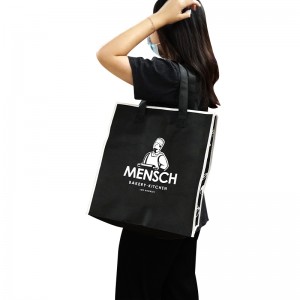 Custom Logo Luxury Black Reusable Shopping Bag