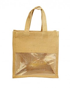 Jute Bags with Clear PVC Window
