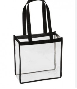 Wholesale Portable Black Small PVC Tote Bag