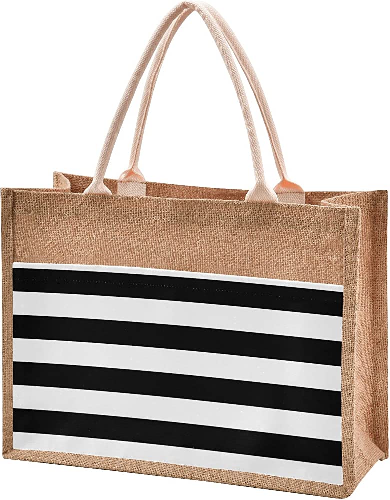 China Black And White Extra Large Burlap Jute Tote Bag Manufacture and ...