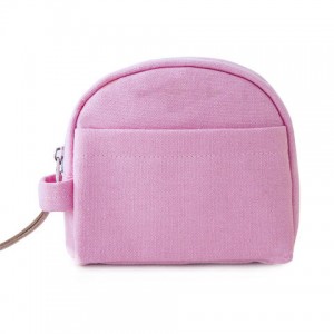 Eco Purple Canvas Cosmetic Bag with Zipper