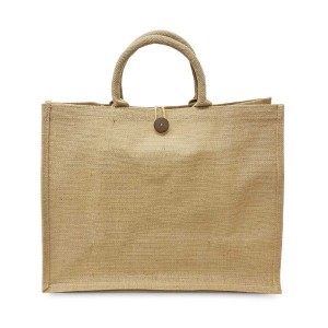 Jute Bag with Bamboo Handles And Button