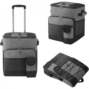 Outdoor Picnic Foldable Cooler Bag with Trolley