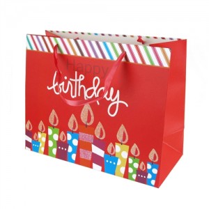 Christmas Paper Gift Bags with Ribbon Handle