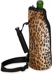 Nylon Leopard Print Wine Bottle Cooler Bag