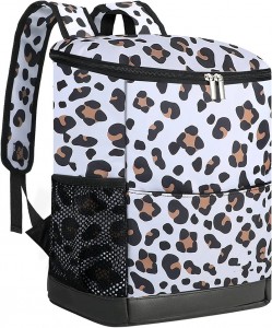 Black Leopard Thermal Insulation Cooler Backpack