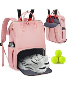 Laptop Backpack Shoulder Bag for Tennis Badminton Racket with Shoe Storage